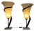 Large Jugendstil Floor Lamps with Stone Base and Italian Glass Shade from Roberto Galli, Set of 2 For Sale