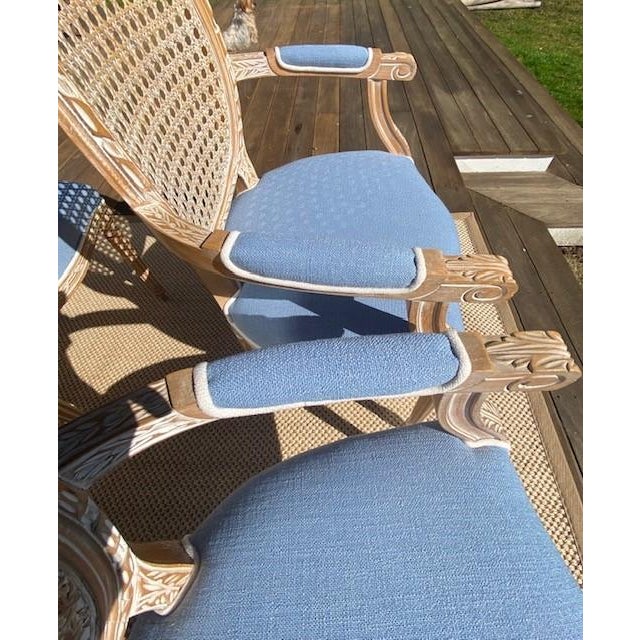 Italian Neoclassical Cane Back Chairs in French Blue, Set of 6 For Sale - Image 11 of 14