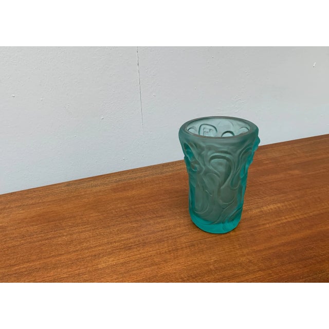 Blue Vintage Glass Vase For Sale - Image 8 of 18