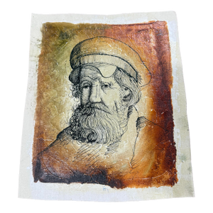 Man With Beard Portrait-Vintage 1950s Painting