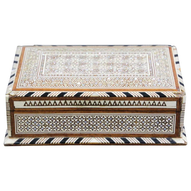 Moorish Handcrafted Middle Eastern Mosaic Inlaid Decorative Box For Sale - Image 13 of 13