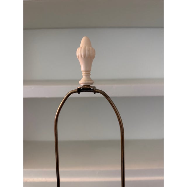 Vintage Carved Alabaster Urn Table Lamp With Floral Garland For Sale In Las Vegas - Image 6 of 9