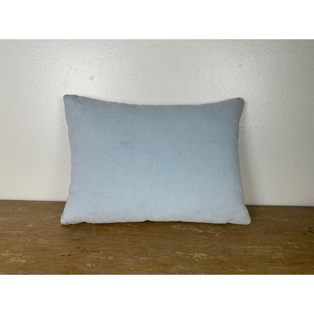 Early 21st Century Petite Pillow With 19th Century Metallic Appliqué on Blue Velvet For Sale - Image 5 of 7