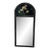 1960s-70s Black Lacquered Carved Asian Style Arched Wall Mirror For Sale