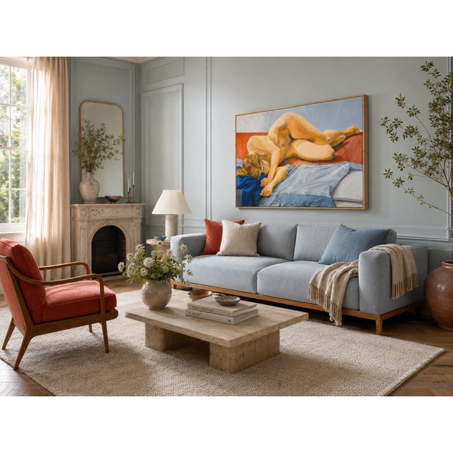 Resting Nude on Blue and Red - Patrick Ross Arnold, C. 1980s For Sale - Image 11 of 11