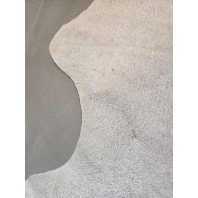 Large White and Grey Genuine Cowhide Rug For Sale - Image 10 of 18