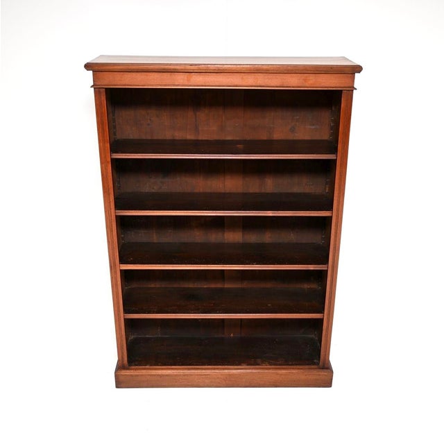 Antique Victorian Walnut Open Bookcase, 1870 For Sale - Image 4 of 11