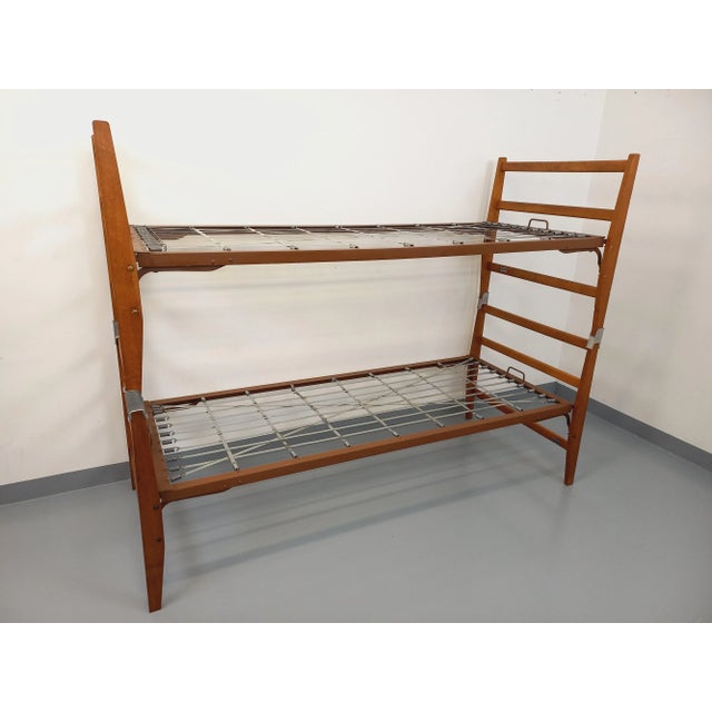Tan Vintage Stackable Daybeds in Oak Wood and Metal, 1960s, Set of 2 For Sale - Image 8 of 18