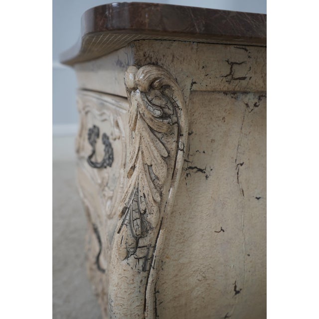 Pair of Councill Craftsman Marble Top French Painted Chests For Sale - Image 13 of 18