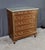 Small Louis XVI-style mahogany chest of drawers topped with green Estours marble with a groove and opening with six...