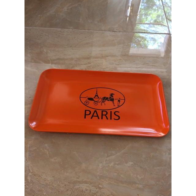 French Equestrian Orange and Brown Hermès Inspired Change Tray For Sale In Denver - Image 6 of 9