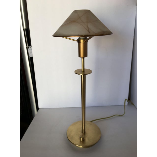 Brass Little Star Table Lamp W Alabaster Shade By Holtkoetter Chairish