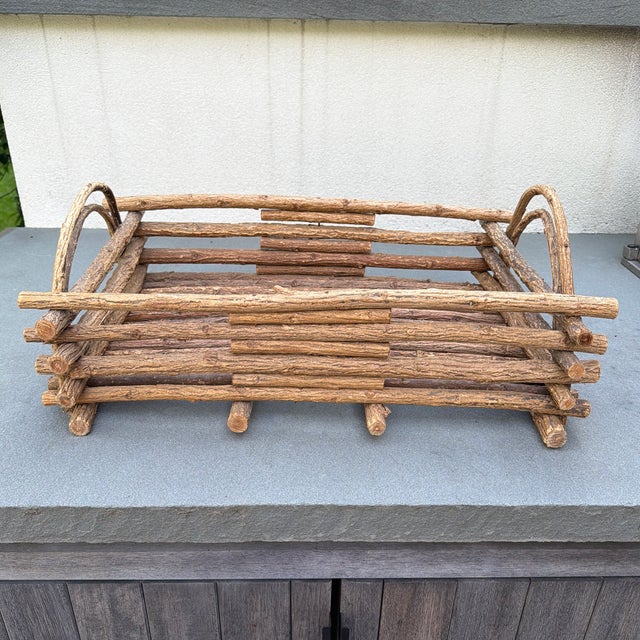 Vintage Rustic Adirondack Style Tray Crafted From Natural Bark on Twigs For Sale In New York - Image 6 of 11