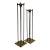 Mid Century Transitional Black Metal and Brass Candlesticks, a Pair For Sale