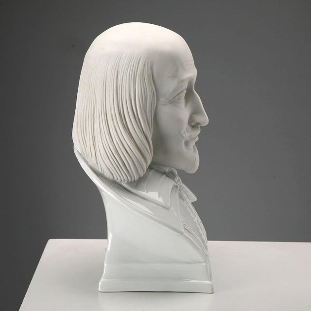 Ceramic Herend, Bust of William Shakespeare, Porcelain For Sale - Image 7 of 13