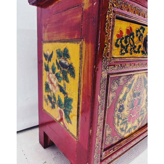Brown Tibetan Bedside Tables, 1980s, Set of 2 For Sale - Image 8 of 12