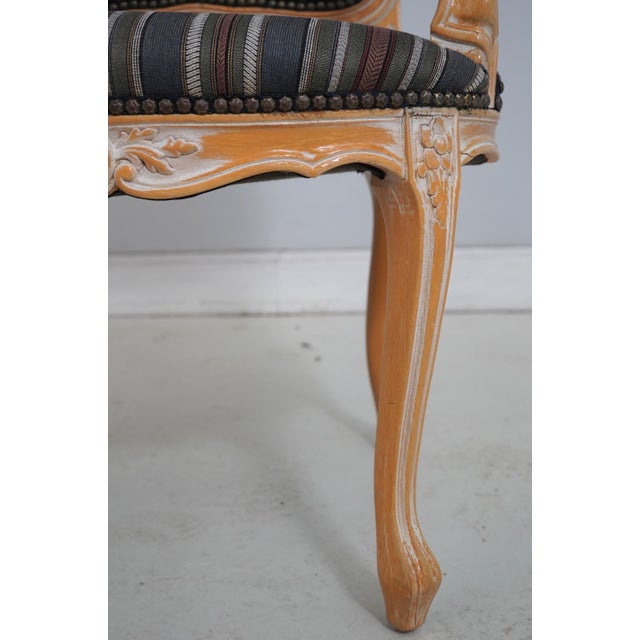 French Louis XV Style Upholstered Open Armchair For Sale - Image 12 of 18