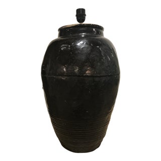 Vintage Asian Ceramic Lamp For Sale