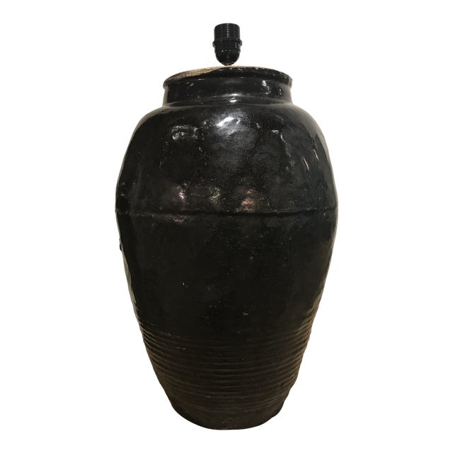 Vintage Asian Ceramic Lamp For Sale