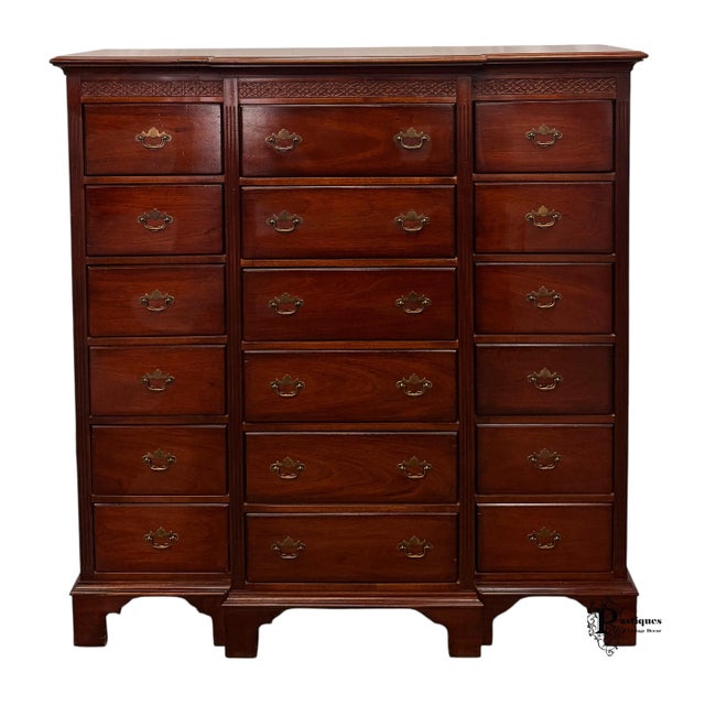 Vintage Lexington Palmer Home Collection Chippendale Style Mahogany Gentlemen’s Chest of Drawers For Sale - Image 12 of 12