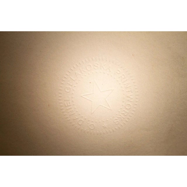 Printmaking Materials Daniel Gelakoska Embossed Flowers Contemporary Serigraph with Embossed Artist For Sale - Image 7 of 9