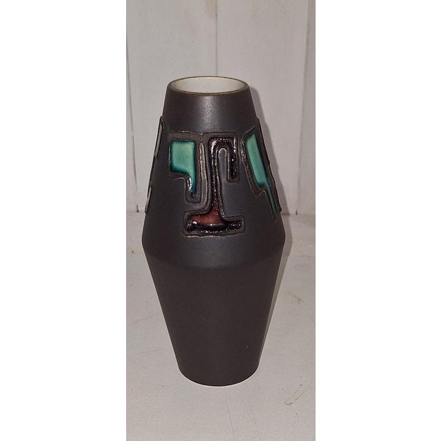 Vintage Ceramic Black Vase Model Number 239 20, 1950s, in Very Good conditions. Designed 1950 to 1959