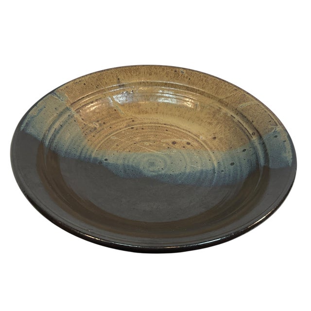 2000 - 2009 Vintage Art Pottery Bowl Large 14.5” Stoneware Signed 2001 For Sale - Image 5 of 13