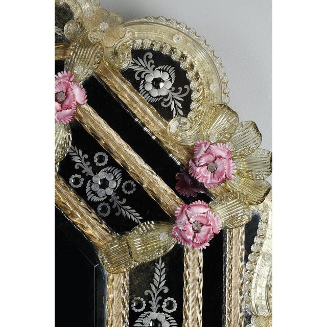 Early 20th Century Octagonal Mirror with Murano Glass Beads, 1910s For Sale - Image 4 of 18