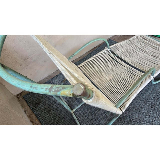 1950s Attributed to Walter Lamb Bronze and Nautical Rope Chaise Lounge For Sale In Miami - Image 6 of 15