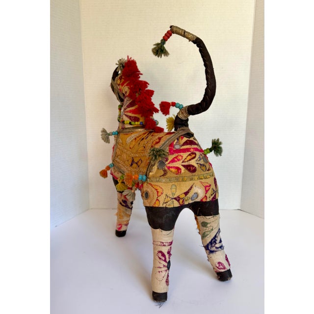 Antique Rajasthani Embroidered Textile Art Horse Figurative Sculpture For Sale - Image 10 of 12