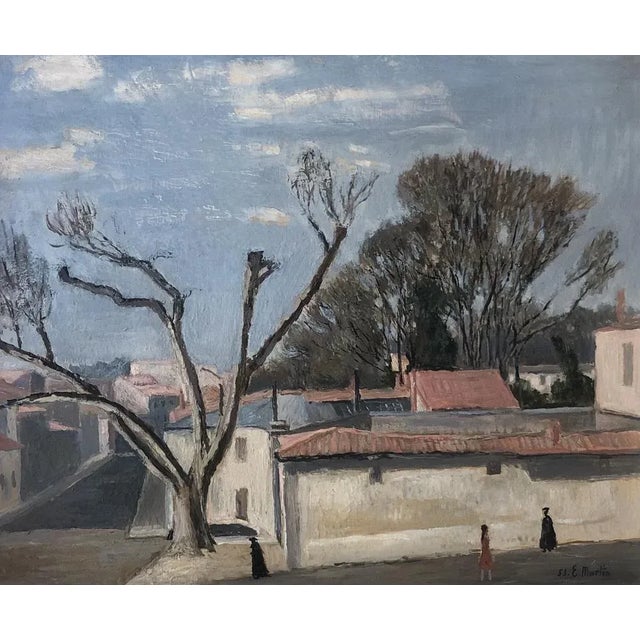 Modern Eugène Louis Martin, Paysage animé, 1953, Oil on Canvas, Framed For Sale - Image 3 of 11
