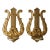 Louis XIV French Gilded Gold Harp Candle Votive Sconces, S/2 For Sale