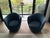 DWR Lina Swivel Chairs X2 / Made in Italy / Dark Navy For Sale - Image 9 of 9