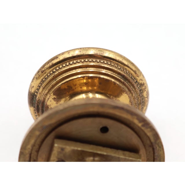 Reclaimed Cast Brass Beaded Dummy Door Knob For Sale - Image 6 of 7