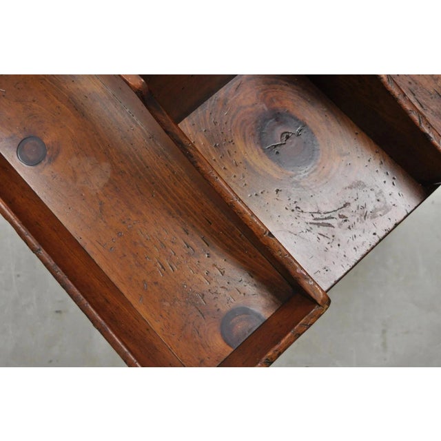 Vintage Pine Wood Primitive French Country Cobblers Work Stand Side Table For Sale - Image 11 of 12