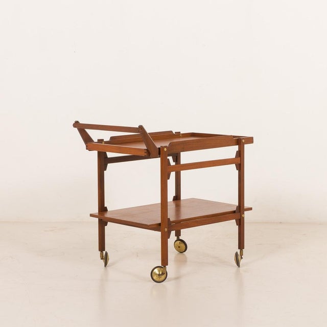 Mid-Century Scandinavian Teak Bar Cart, 1960s For Sale - Image 4 of 18