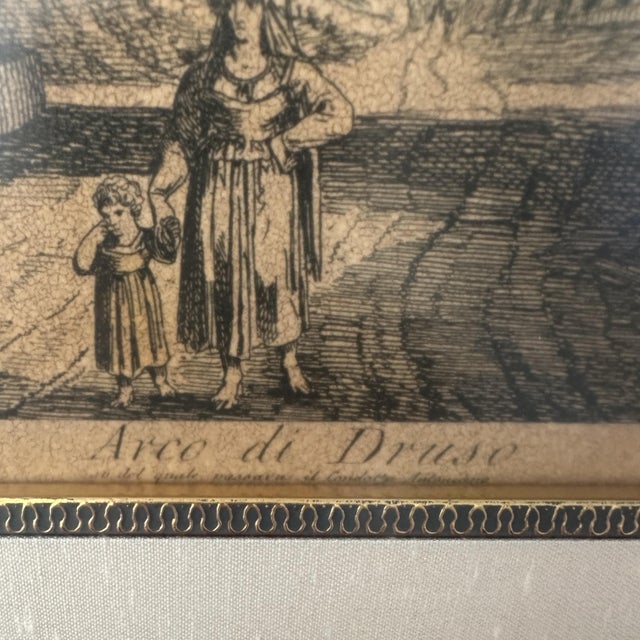 Beige Large 19th Century Luigi Rossini Architectural Roman Arch Etchings - A Pair For Sale - Image 8 of 11