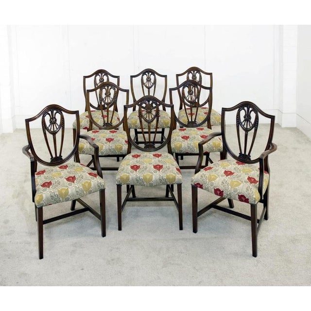 Hepplewhite Dining Chairs in Mahogany, 1920s, Set 8 For Sale - Image 4 of 4