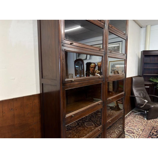 Wood Large English Bookcase from Globe Wernicke For Sale - Image 7 of 15
