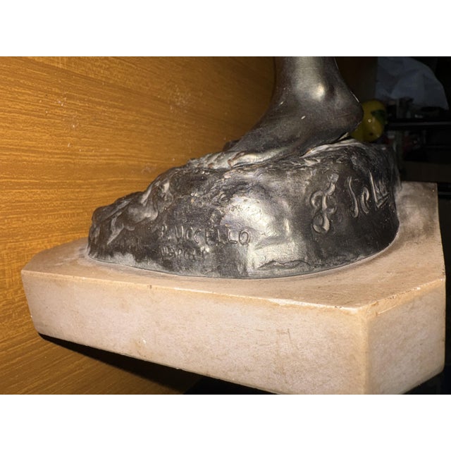 Black Ancient Fisherman Sculpture in Marble, 1930 For Sale - Image 8 of 10