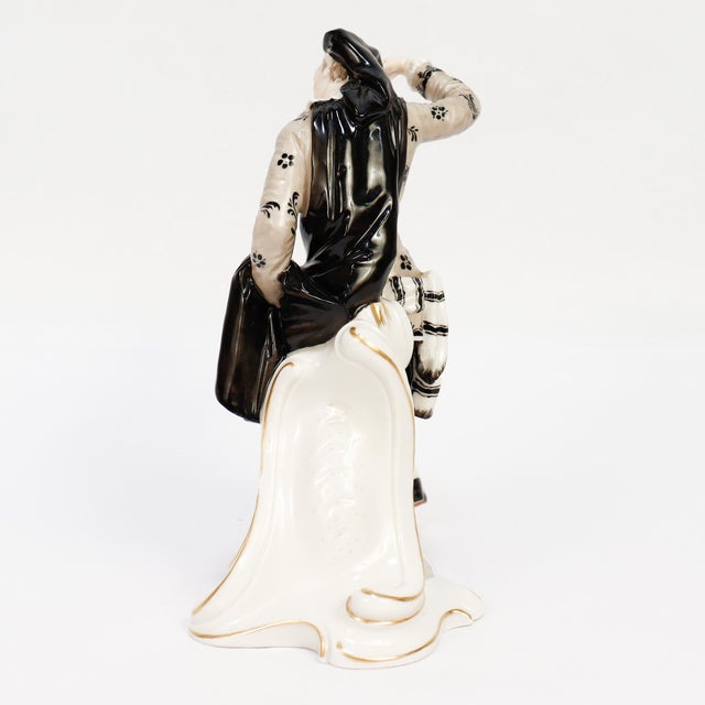Rococo Nymphenburg Porcelain Commedia Dell'Arte Figure of Scaramuz For Sale - Image 3 of 12