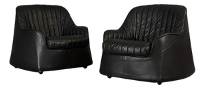 Set of Ciprea Leather Armchairs by Afra and Tobia Scarpa for Cassina, 1960s
