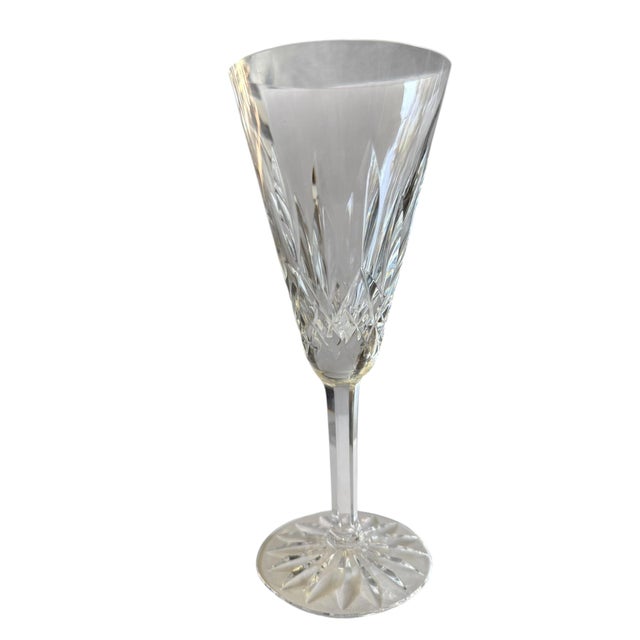 Mid-Century Modern Vintage Waterford Lismore Cut Crystal Champagne Flutes – Set of Four For Sale - Image 3 of 6