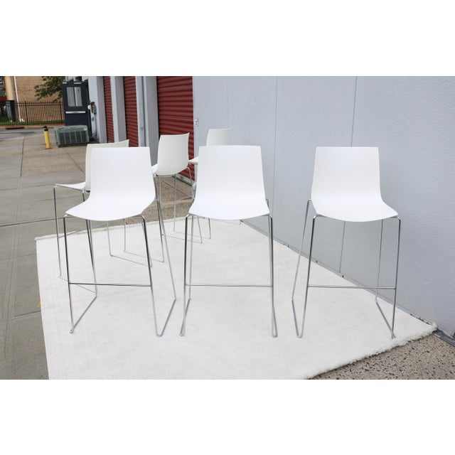 2010s Lievore Altherr Molina for Arper Stackable Catifa Bar Stools, Set of Six, Italy For Sale - Image 5 of 18