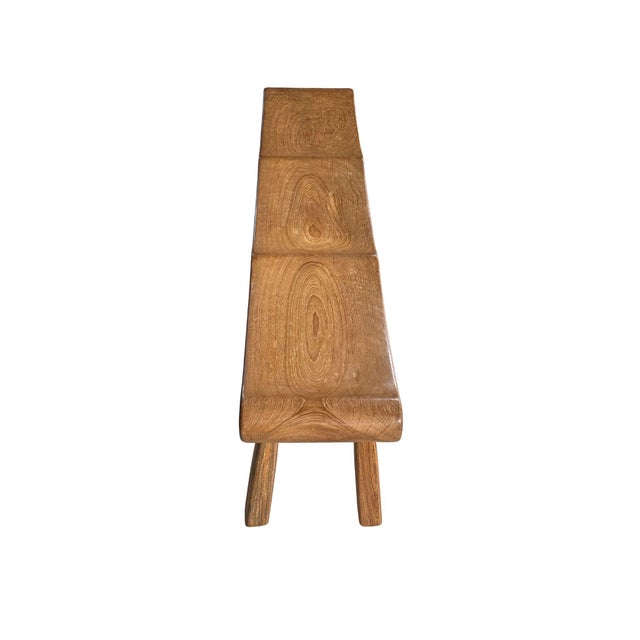Sculptural Teak Wood Bench, Modern Organic, Stunning Wood Textures For Sale - Image 6 of 12