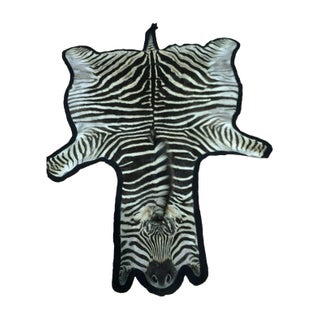 Zebra Hide Rug - 6'x10' For Sale