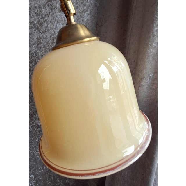 Beige Vintage Floor Lamp with Adjustable Brass Frame and Beige Glass Shade, 1980s For Sale - Image 8 of 10