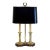 Vintage French Style Wood and Brass Bouillotte Table Lamp For Sale