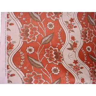 Lee Jofa Gore House French Floral Linen Print Upholstery Fabric- 3-1/8 Yards For Sale