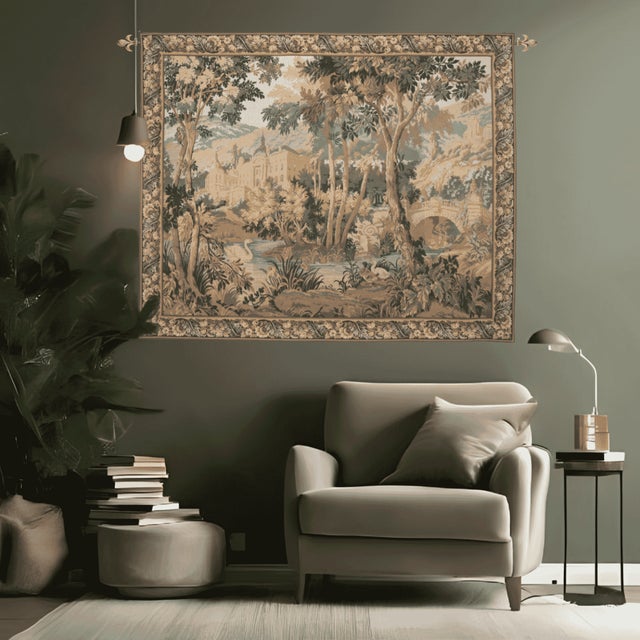 This tapestry is inspired from a fine example of a classical Verdure Tapestry, such as those woven in France, Brussels and...